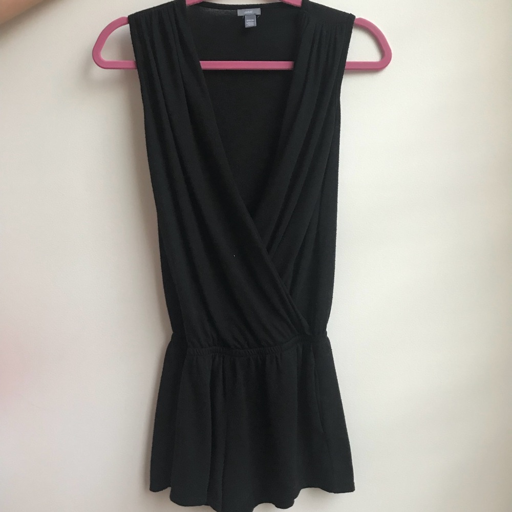 Black v-neck romper